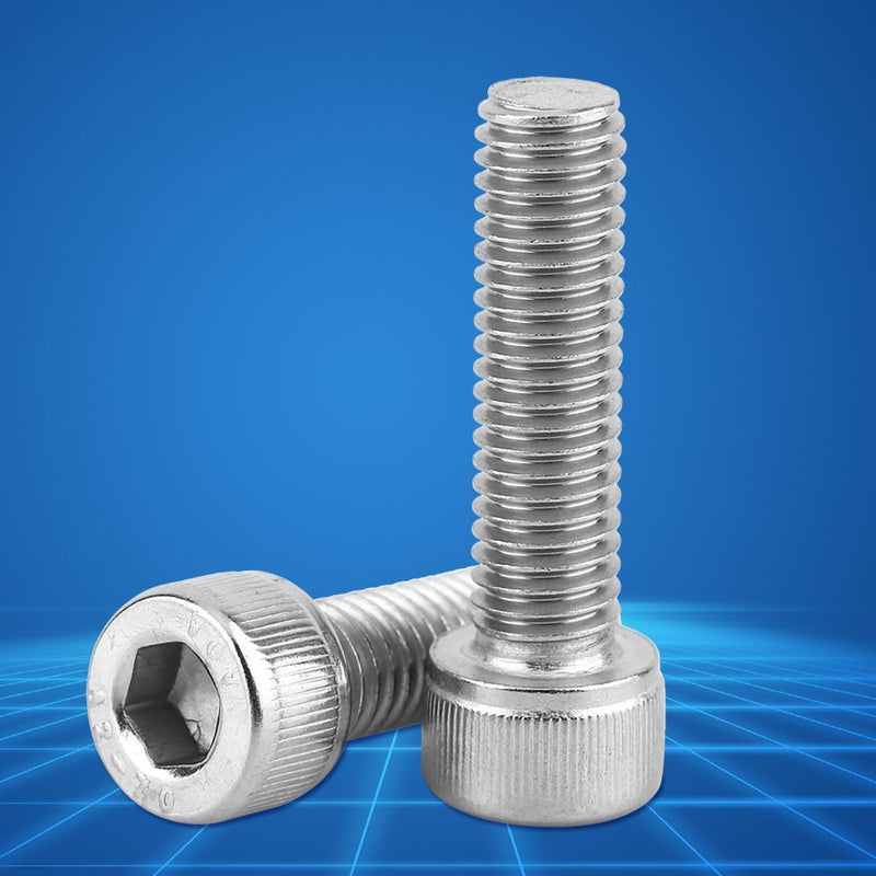 [Australia - AusPower] - 60Pcs M8 Stainless Steel Hex Socket Head Bolts Screws Nuts Washers Assortment Kit Hex Socket Screws Used in The Home and Office Appliance 