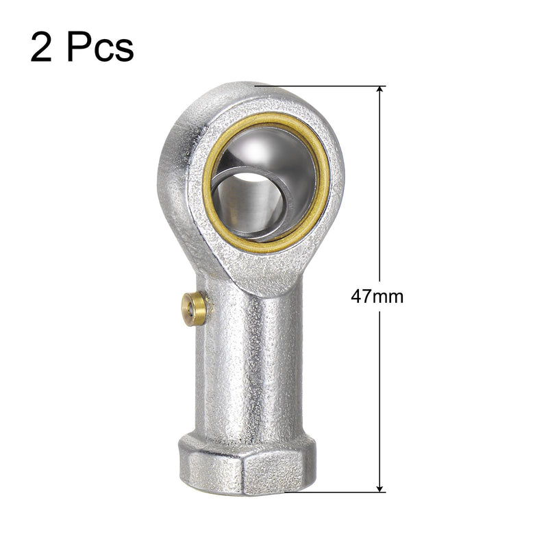 [Australia - AusPower] - uxcell 2pcs PHS8 M8 Female Rod End Bearing M8x1.25 Right Hand Thread, Self-Lubricating Joint Rod Ends, includes Jam Nut 