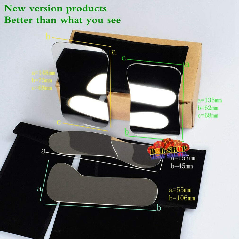 [Australia - AusPower] - 4 x Dental Intraoral Clinic Stainless Steel Photography Mirrors & 10PCS Mouth Opener 