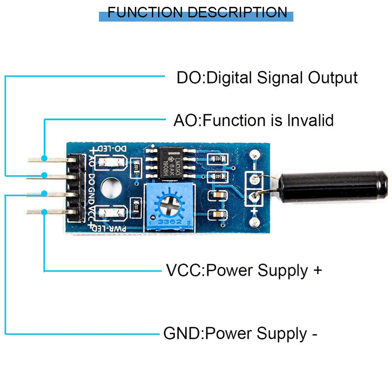 10pcs High Sensitive Vibration Switch Sensor Module SW-18010P Alarm Sensor Module Vibration Module with DuPont Cable for Arduino