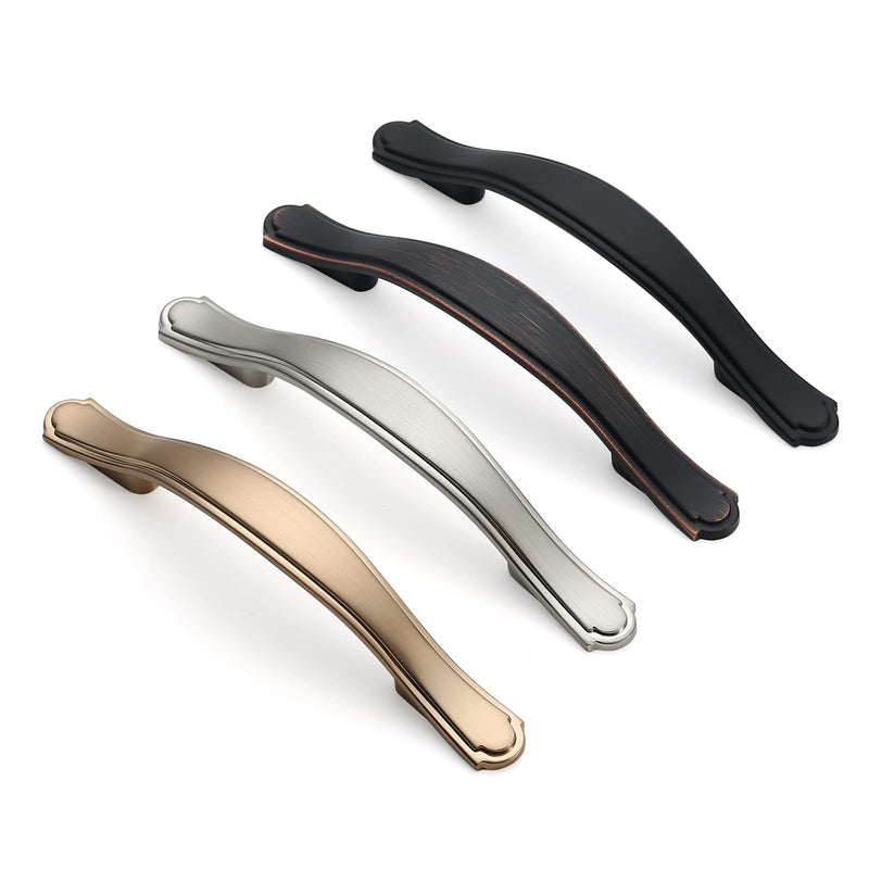 10 Pack Brushed Satin Nickel Kitchen Cabinet Handles Cabinet Pulls 3 inch Hole Center Cabinet Hardware Drawer Handles for Cabinet Dresser and Cupboard AT2792BSN 3 Inch Hole Centers 10 Pack