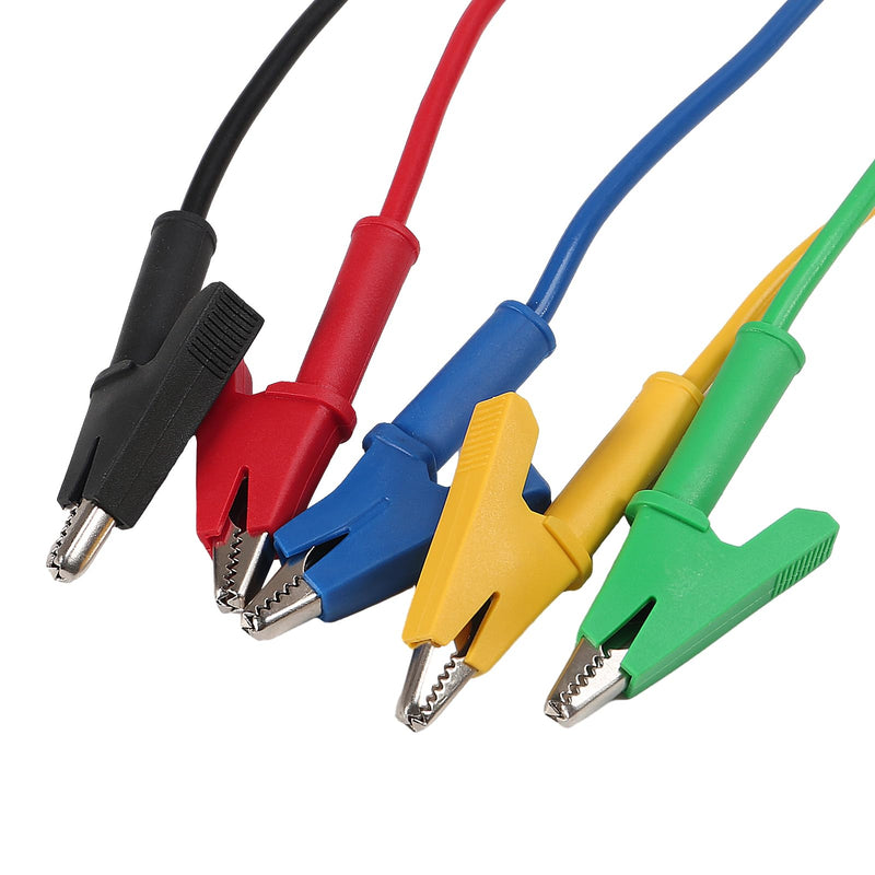 [Australia - AusPower] - 5PCS Alligator Clips Test Leads Dual Ended Crocodile Wire Cable with Insulators Clips Test Flexible Copper Cable for Electrical Testing 3.3ft/1m 