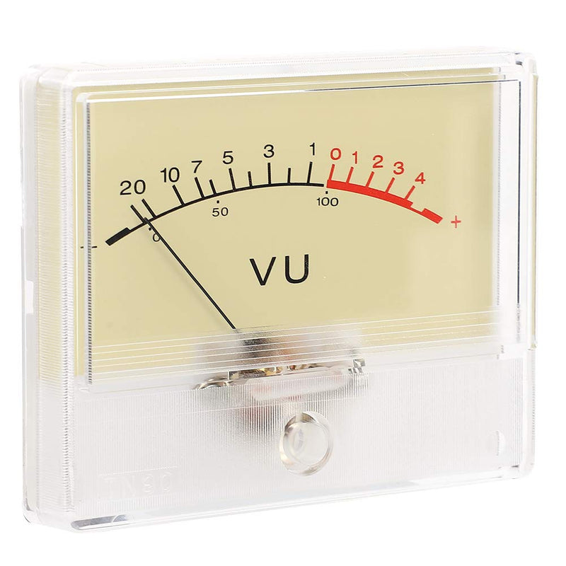 [Australia - AusPower] - T‑90 VU Meter Header DB Test Meter Amplifier Level Meter With White Light Bulb Audio ABS Material for Recording Studio Car Audio Transform 