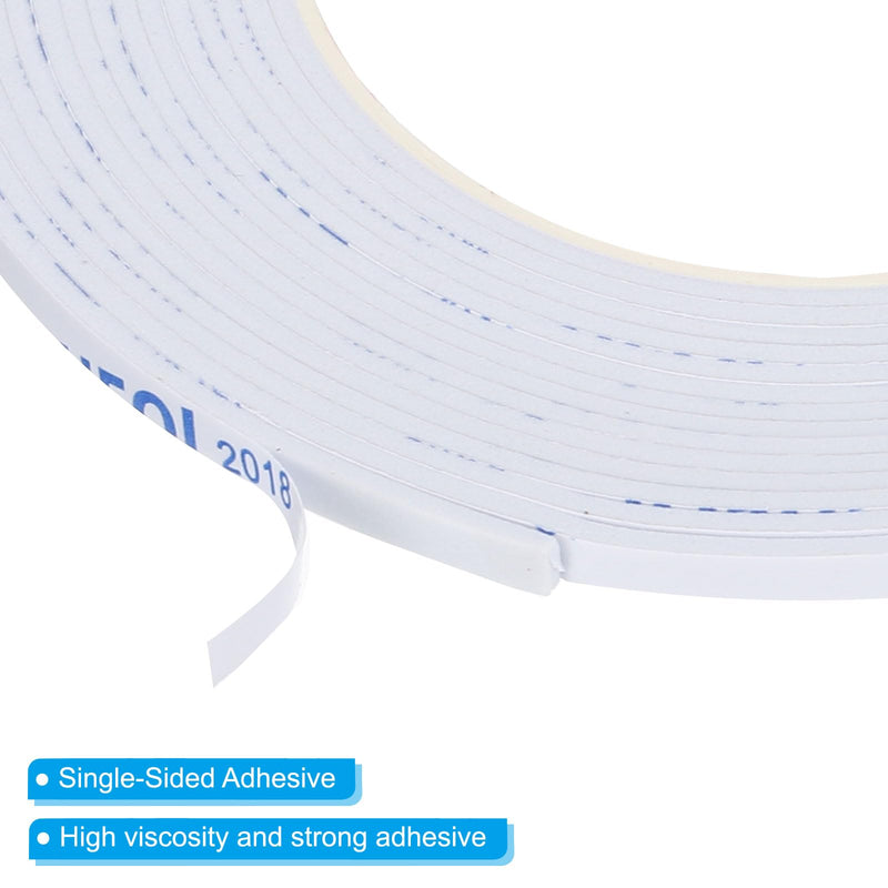PATIKIL 5m/16.4ft Sealing Foam Tape, 2 Pack 5mm Wide 2mm Thick Single Sided Weather Stripping Door Furniture Seal Strip for Window Pipes Insulation, White 5m*5mm*2mm