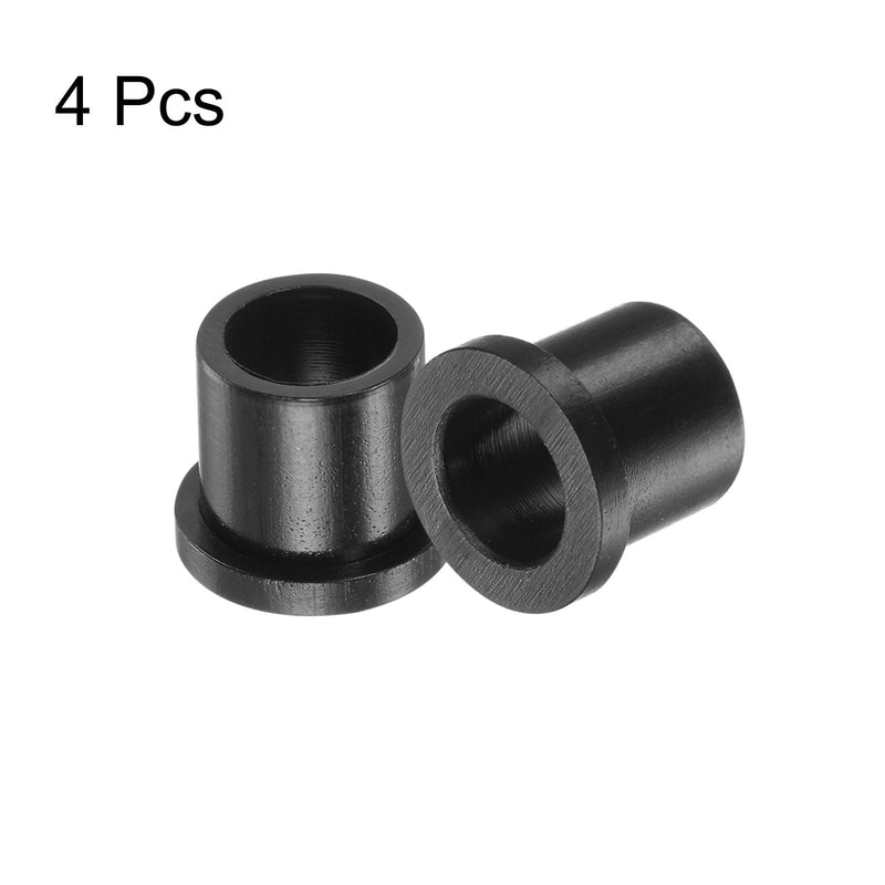 [Australia - AusPower] - uxcell 4pcs Flanged Sleeve Bearings Plastic Bushings 9.6mm Bore x 12.7mm OD x 13.4mm Length Nylon Bushings, Black 4 
