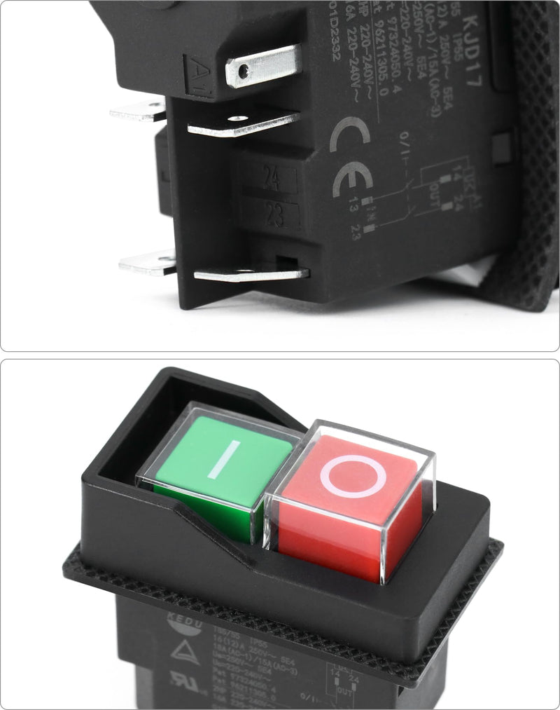 [Australia - AusPower] - QWORK® 5 PIN KJD17 Electromagnetic Switch Safety Switch AC250V 16A 