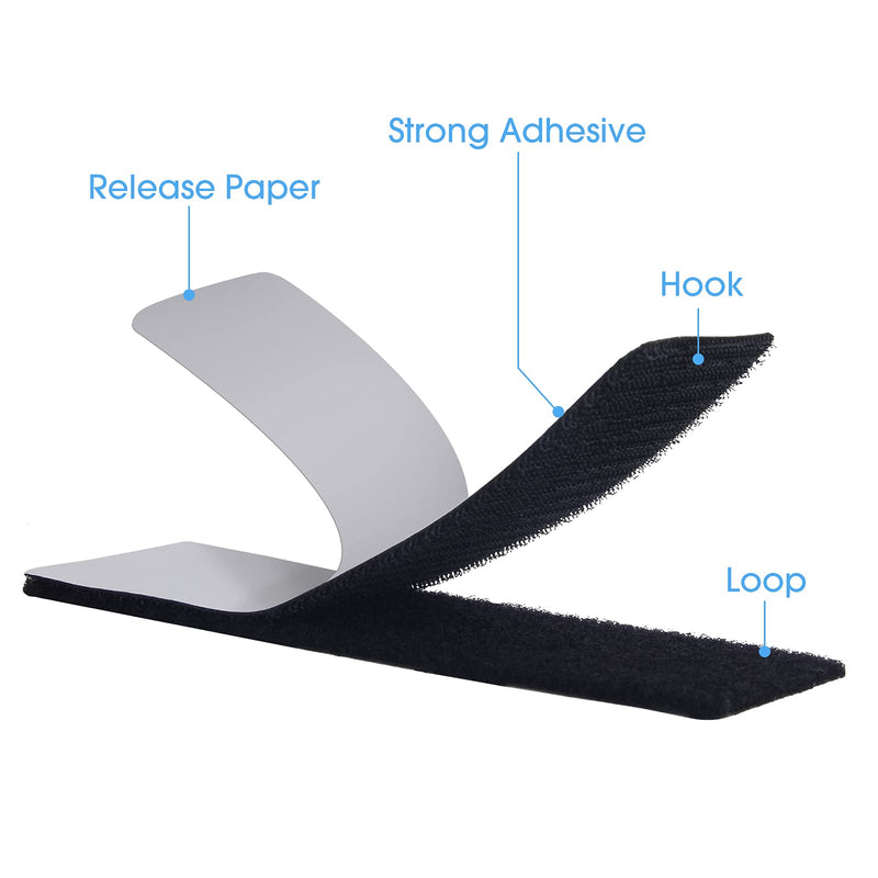 [Australia - AusPower] - Industrial Strength Sticky Back Fastener | 2 x 6 Inch 6 Sets | Interlocking Tape Mounting Tape for Carpet, Couch Cushions, Pedal Board - Black 2 inch x 6 inch - 6 Sets 
