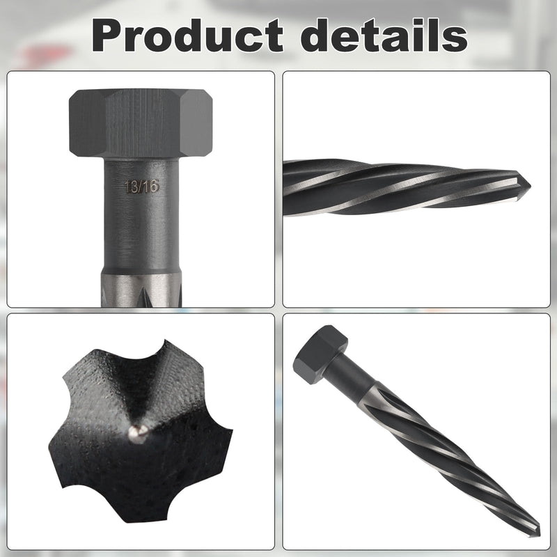Rocaris 13/16" M2 HSS Taper Chucking Reamer Drill Bit, Taper Reamer Drill Bit for Steel, Alloy, Aluminum, Wood, Plastic 13/16 in 1