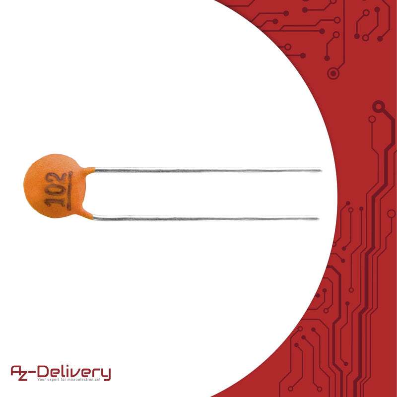 AZDelivery Capacitor Assortment Ceramic Capacitors 1000 Pieces 50 Varieties 20 Pieces Compatible with Arduino 1