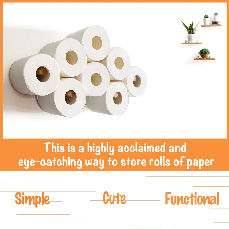 Cloud Paper Holder, Space-Saving Cute Decor 4-13 Rolls Toilet Paper Hold Wood Artistic Decoration for Toilet Kitchen Bathroom bar Restaurant Indoor Decor (Larger Rolls) Larger Rolls