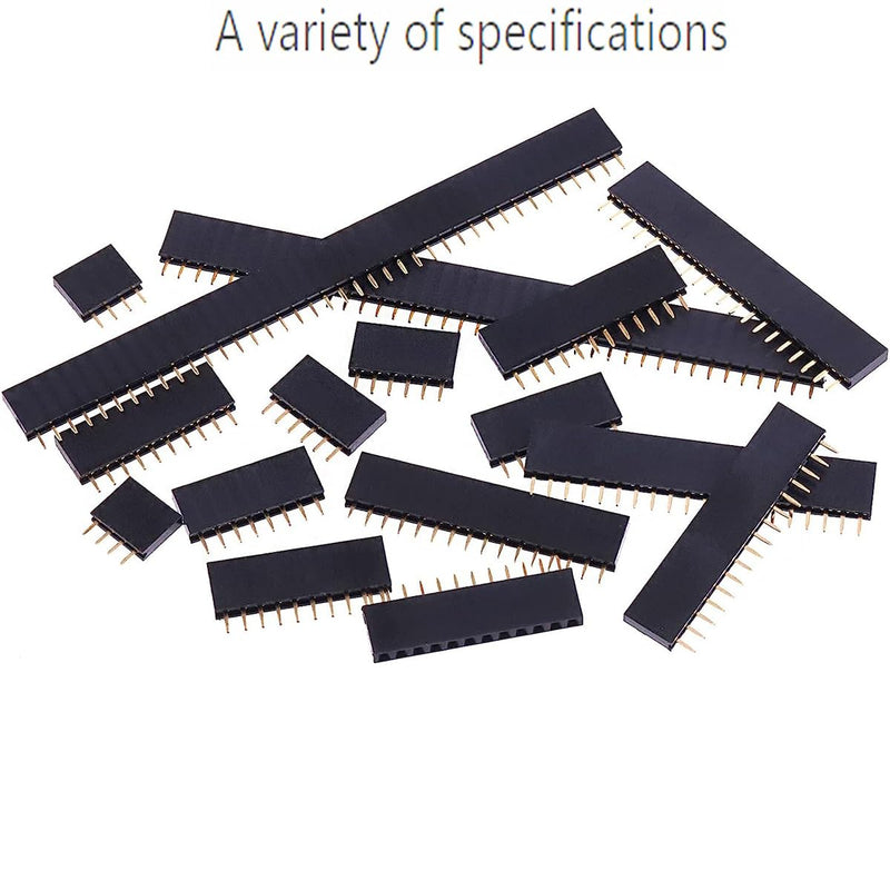 [Australia - AusPower] - 2.54mm 0.1" 1x15Pin Female Socket Pin Row 15P Single Row Straight Female/Male Socket/Pin Header Connectors, Pack of 20 1 x 15Pin Female Socket 