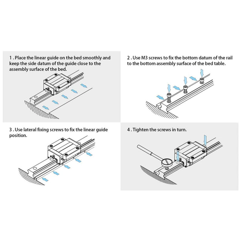 MGN12H 300mm Linear Slide Rail MGN12 for 3D Printer Rails and CNC Machine Rails Green MGN12H Rail + Carriage block