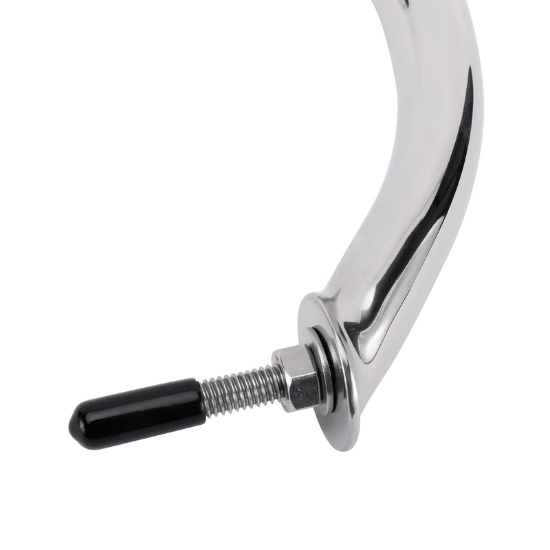 YaeMarine 2-Pack Boat Marine Grab Handle Hand Rail Polished Stainless Heavy Duty Oval Handle Hand Rail with Flange & Stud 12" L