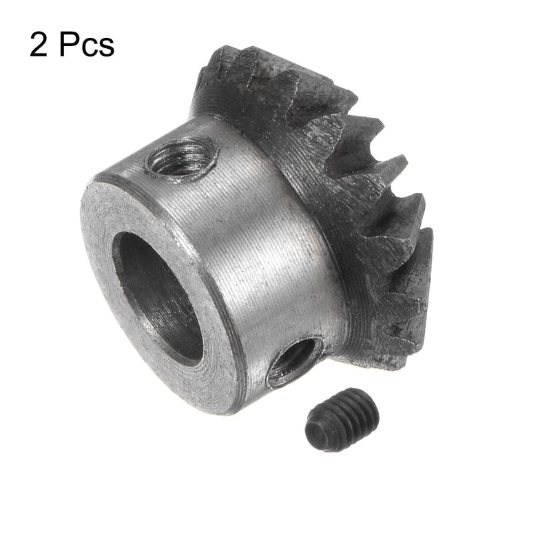 [Australia - AusPower] - HARFINGTON 2pcs Bevel Gear 1M 16 Teeth 10mm Shaft Hole 1:1 Tapered Bevel Pinion Gear 45# Steel 1.5 Module 90 Degree Steering Gear, for Hardware Mechanical Rotation 