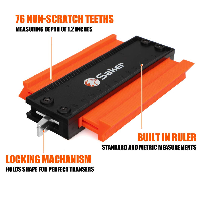 [Australia - AusPower] - Saker Multi-Function Foldable Level-Saker Contour Gauge (5 Inch Lock) Profile Tool 