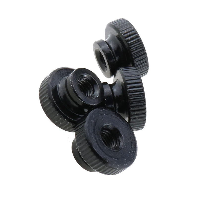 [Australia - AusPower] - 10pcs Knurled Thumb Nuts M4 x 0.7mm Black Metal Round Knobs Hand Nuts for 3D Printer Parts 