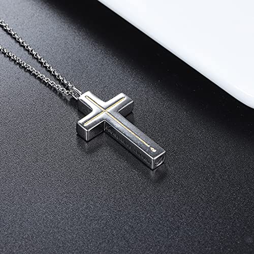 925 sterling silver cross souvenir ashes necklace urn pendant gold