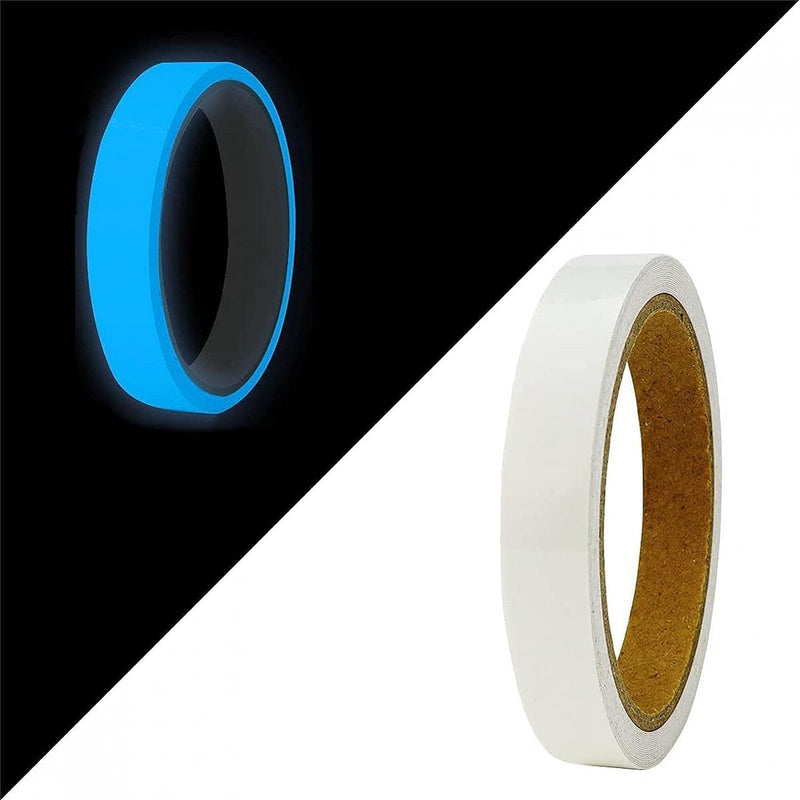 3Pcs Blue Glow in The Dark Tape 9.8 FT Fluorescent Spike Sticker Glow in The Dark Markers,for Stairs Walls Steps Safetys Exits Sign Warning Tape Self-Adhesive Tapes,Safety Warning Tapes