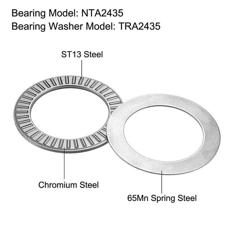 [Australia - AusPower] - uxcell NTA2435 Thrust Needle Roller Bearings with Washers 1-1/2" Bore 2-5/32" OD 5/64" Width 1-1/2"x2-3/16"x5/64" 