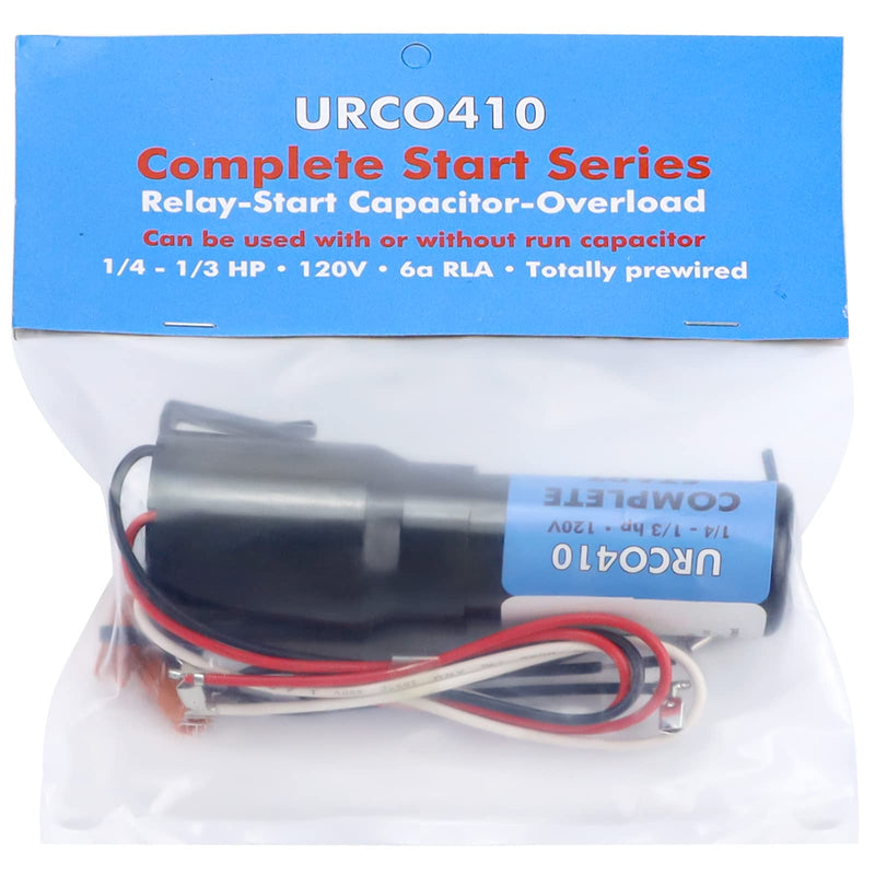 [Australia - AusPower] - URCO410 Solid State Relay Overload Start Capacitor Combination 3-in-1 Hard Start Capacitor Kit for Refrigerators Compatible for AC115V Air Condtioning Compressors 1/4 to 1/3 H.P.by MIFLUS URCO410-1pack 