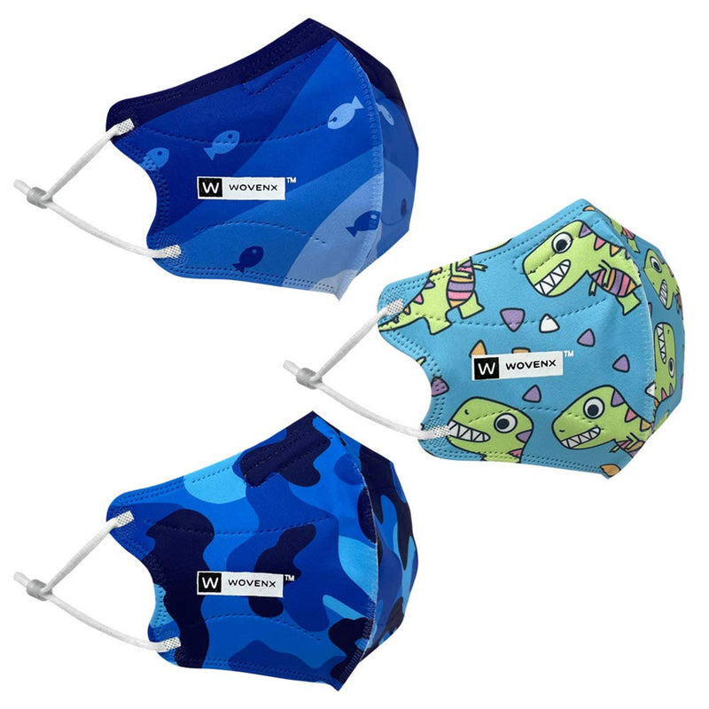FDA Registered, 5 Ply Disposable Kids Face Mask 15 Pack, Adjustable Earloops, Individually Sealed Boys Masks
