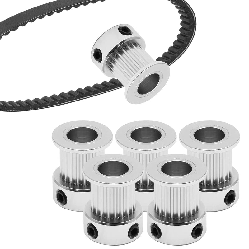 [Australia - AusPower] - 5pcs GT2 Pulley 20 Teeth 8mm Bore Fit 10mm Belt Width, Aluminum Timing Pulley Wheel Synchronous Wheels Gear Part for 3D Printer 10mm Belt, Pulley 