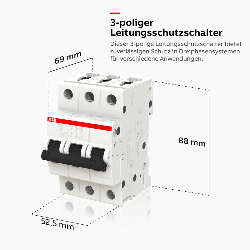 [Australia - AusPower] - ABB S203-C32 Circuit Breaker S200 3P 32 A-C 2CDS253001R0324 