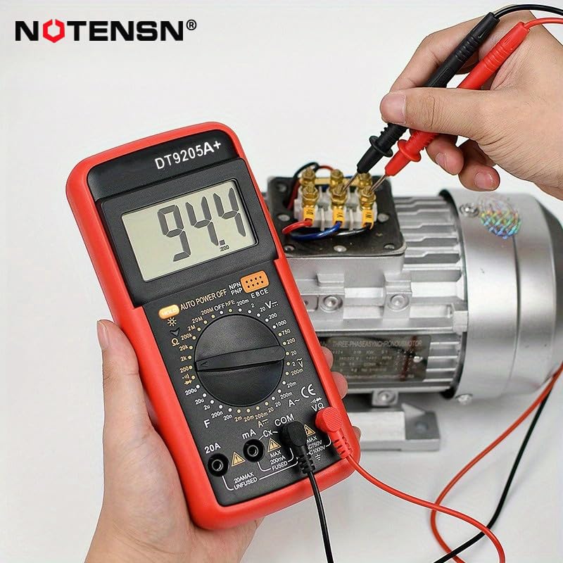 [Australia - AusPower] - DT9205A+ Digital Multimeter, 1000V True RMS Auto-Ranging Voltmeter, Professional Electrician Tools with Temperature/Diode/Continuity Test, Anti-Burn & Full Protection for Home/Car/Industrial Use 
