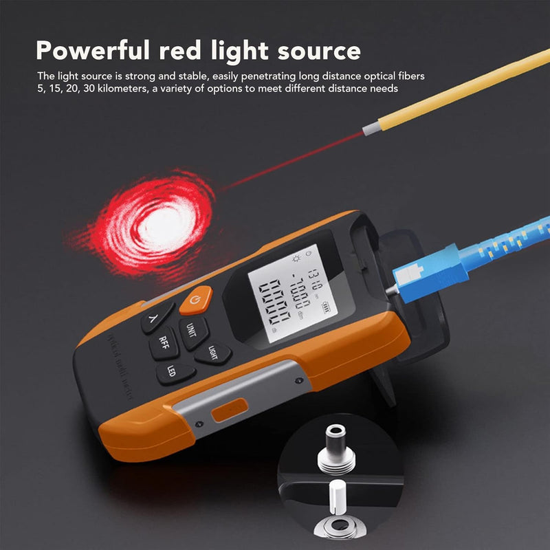 [Australia - AusPower] - Optical Power Meter, 3-in-1 Fibre Optic Cable Tester, Visual Error Locator, Fibre Optic Power Meter, Light Attenuation Tester, 30 KM FTTH Fibre Tester, Mini OPM+VFL Fibre Cable Tester, SC FC ST 