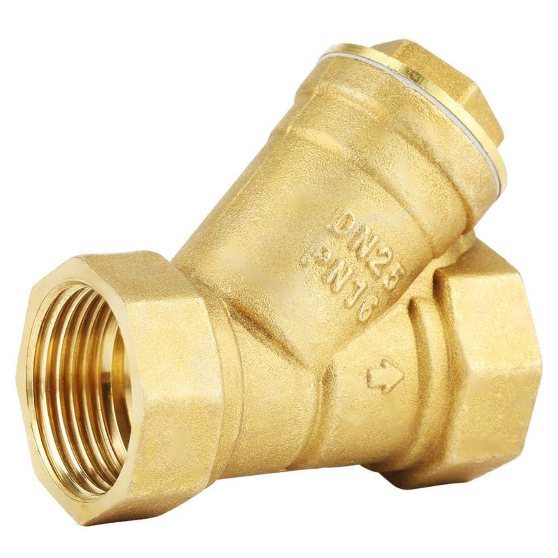 [Australia - AusPower] - Brass Filter, 1 Inch BSPP Female Thread Y-shaped Brass Filter Valve Connection for Water Oil Separation, 0-150°C Working Temperature 