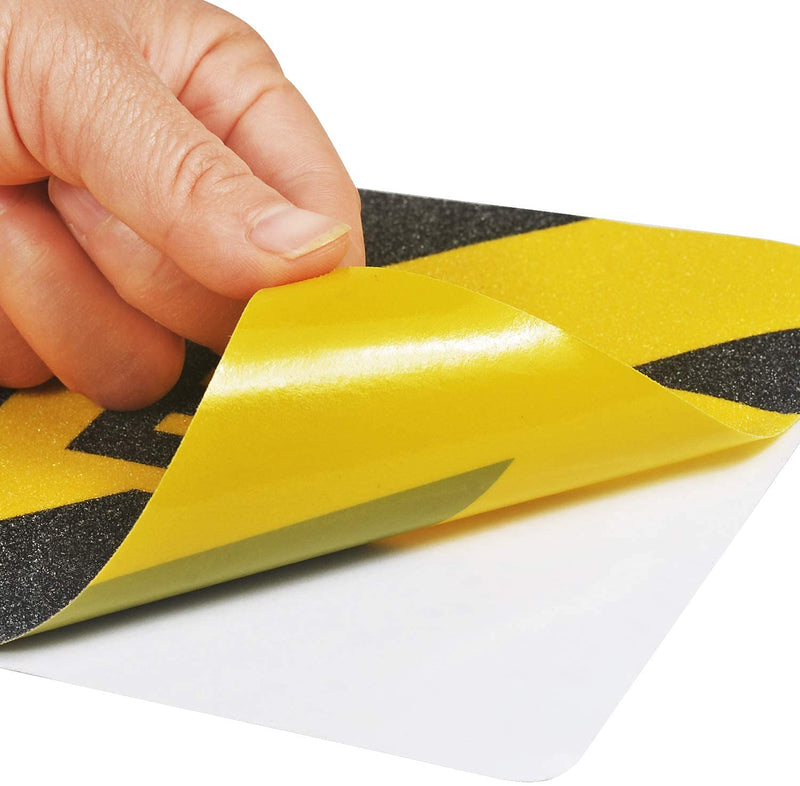 6" x 24" Watch Your Step Floor Tape Anti Slip Warning Sign Sticker Adhesive Non- Slip Abrasive Decal for Workplace Home Safety Wet Floor Caution (6" x 24" / 12pcs) 6" x 24" / 12 pieces