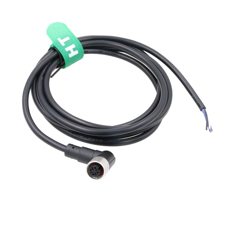 [Australia - AusPower] - Sensor Actuator M12 A Coded 4 pin 90-Degree Female Shield Cable to Open Wire for Industrial Automation, Device Network DeviceNet, CANopen, IO Link, Profibus 1m elbow 4 pin female to open 