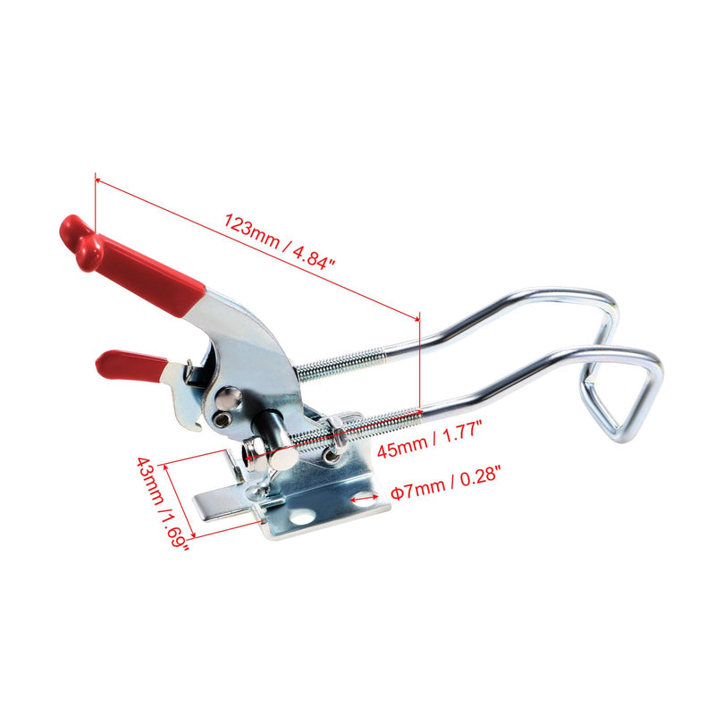[Australia - AusPower] - uxcell 771lbs Adjustable Draw Latch Galvanized Iron Hook Bolt Self-lock Toggle Clamp, 2 Pcs 