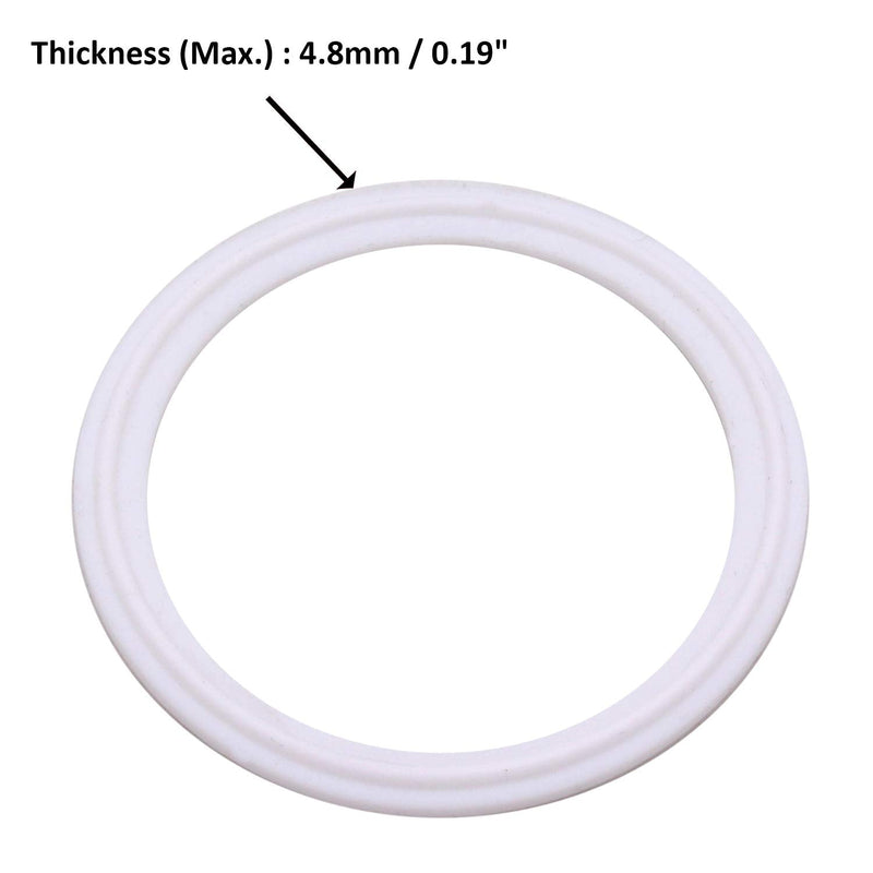 DERNORD PTFE (Teflon) Tri-Clamp Gasket O-Ring - 3 Inch Style Fits OD 91MM Sanitary Pipe Weld Ferrule (Pack of 5) Pack of 5