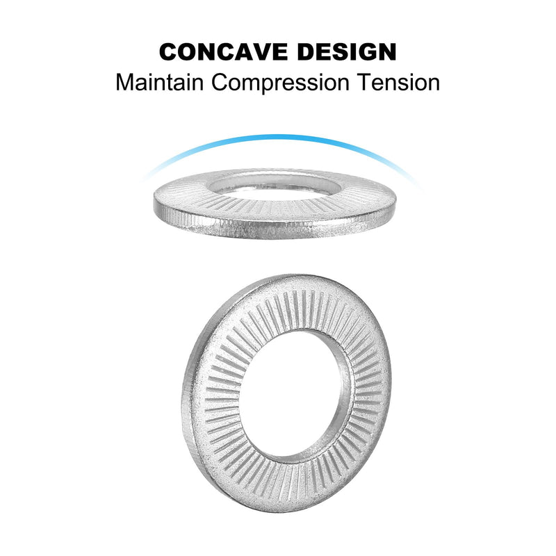 [Australia - AusPower] - PATIKIL 304 Stainless Steel Flat Washers, 10 Pack M16x32mm Belleville Spring Disc Washer Conical Knurled Metric Gasket for Automotive Industrial Construction 