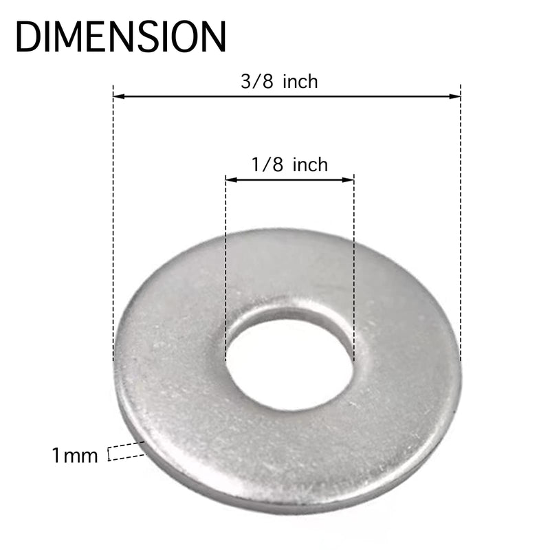 [Australia - AusPower] - 350 pcs Aluminum Pop Rivet Washers for 1/8 inch Diameter Rivets, Backup Blind Rivets Washer, 3.2 mm 1/8" Washers 