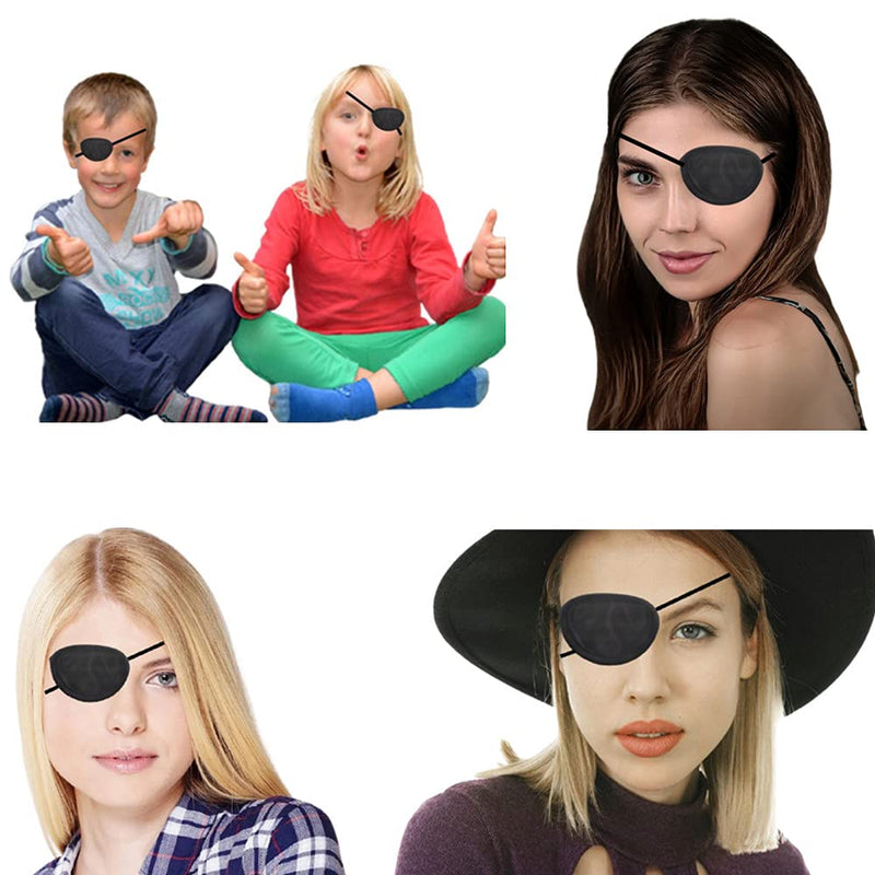 [Australia - AusPower] - Monocular Black Eye Patch, Washable, Amblyopia, Medical Eye Patch, Pirate Suit for Adults and Children 