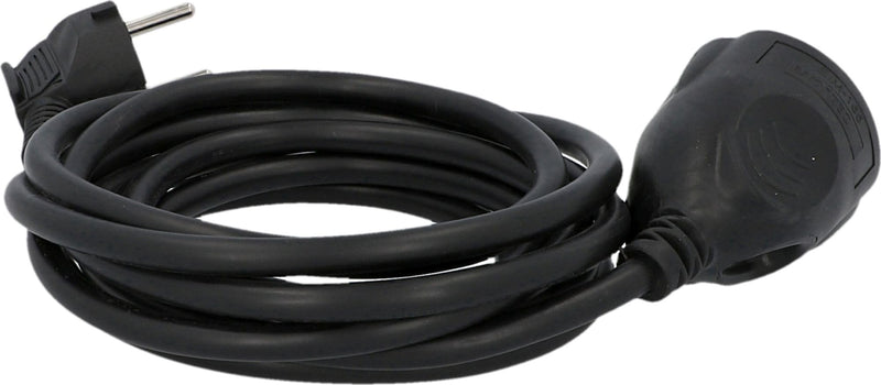 UNITEC Schuko Extension H05VV-F3G 1.5 mm², IP20, 3 m, Black