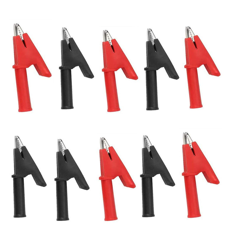 [Australia - AusPower] - bnafes10Pcs Full Insulated Crocodile Clips with 4mm Socket Banana Jack Copper Test Clamp Wire Clip Alligator Clips 30A 