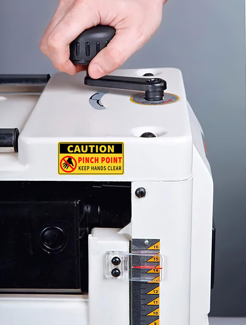 12 Pack Pinch Point Stickers (small),1x2 Inch Watch Your Hands Warning Sticker Signs,Safety Label Decals for Machinery,Workplace