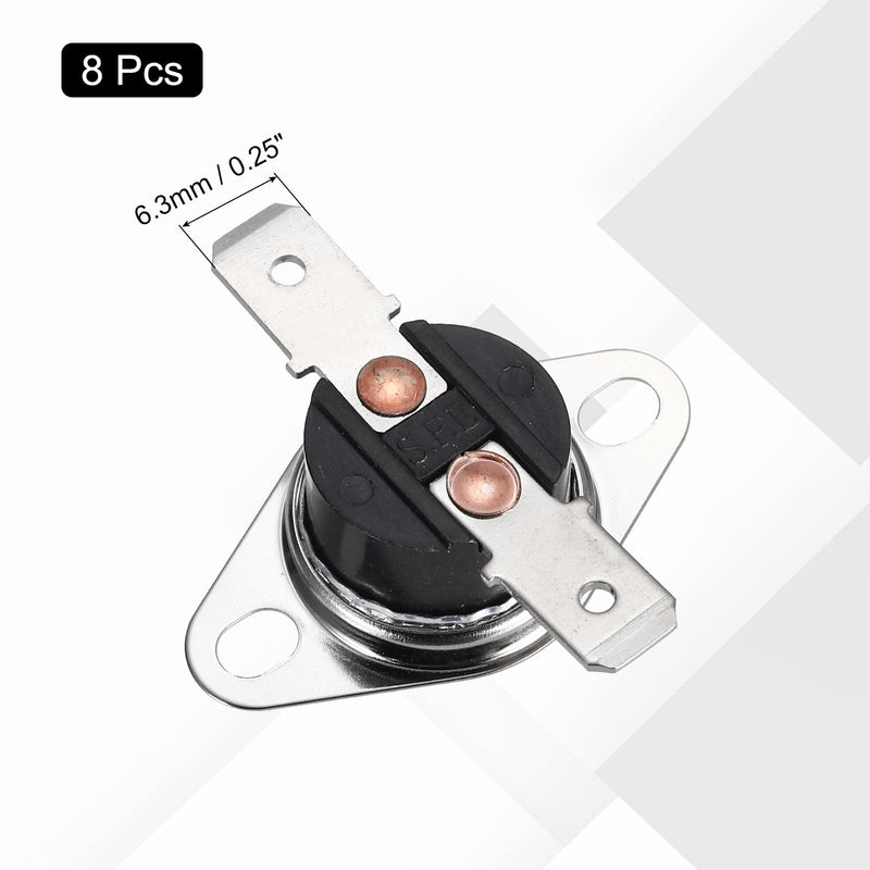 QUARKZMAN KSD301 Thermostat 40°C/104°F 10A Normally Closed NC Adjustable Snap Panel Temperature Switch for Microwave Oven Coffee Machines Pack of 8 Bakelite Material