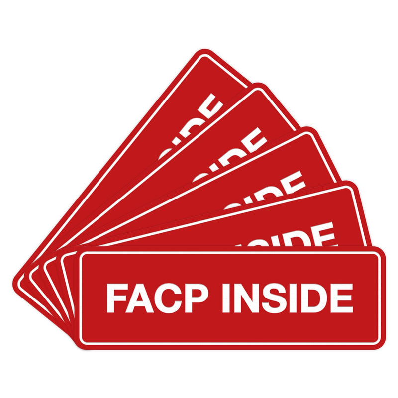Signs ByLITA Standard FACP Inside Sign | Fire Safety Signage (Red) - Large 5 Pack 3 x 9" Large (5 Pack) Red