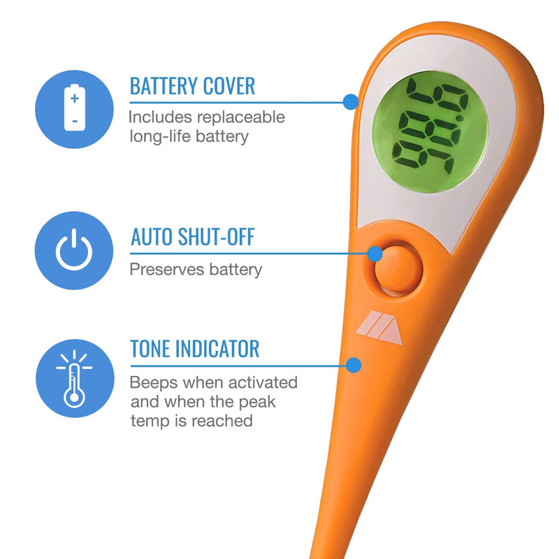 [Australia - AusPower] - Mabis DMI 8-Second Ultra Premium Digital Thermometer 8 Sec Orange 