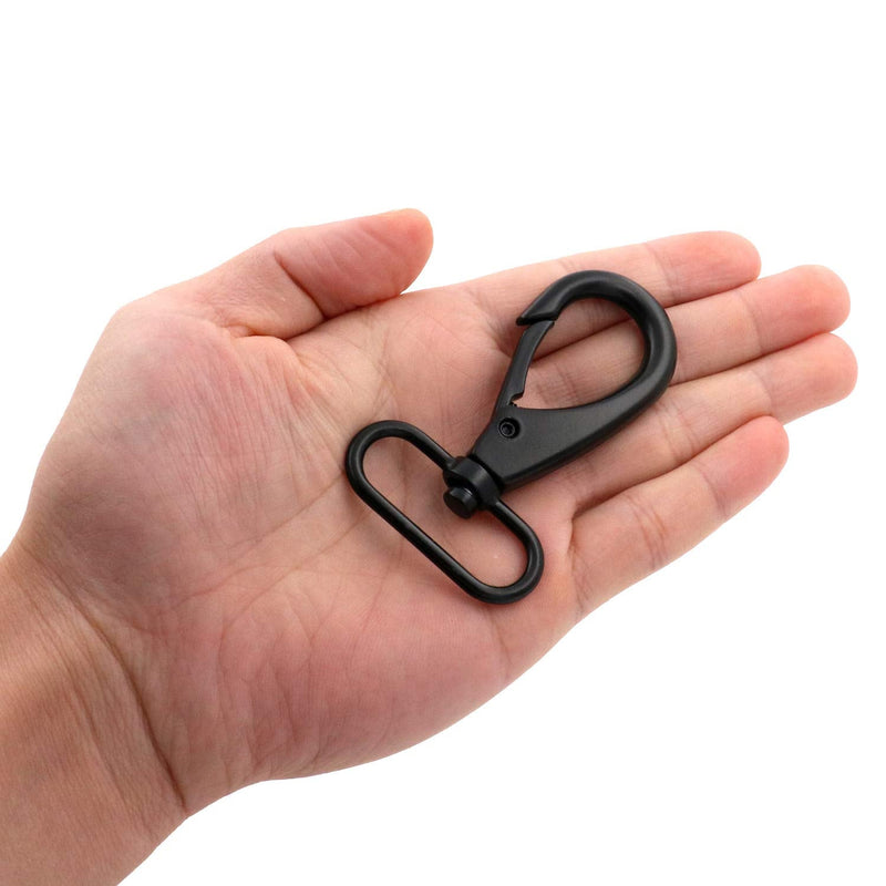 [Australia - AusPower] - BIKICOCO 1-1/2'' Swivel Bolt Snap Hook Lobster Claw Clasp Trigger Spring Loaded Clip, Oval-Ring Ended, Black - Pack of 6 1-1/2 inch Black x 6 Pcs 