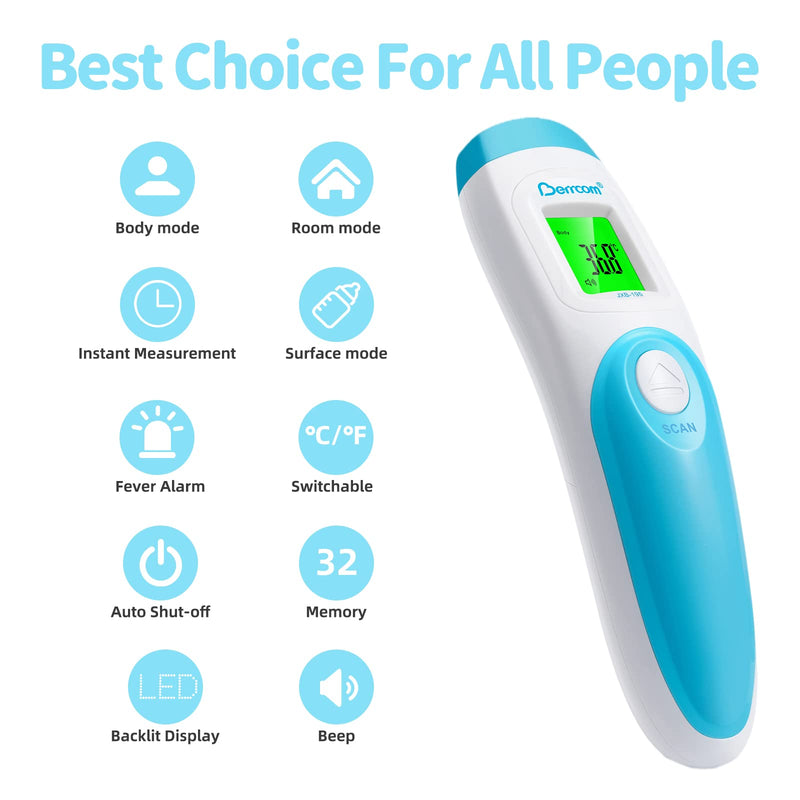 [Australia - AusPower] - [Value Bundle] Berrcom Non Contact Forehead Thermometer JXB195 & Berrcom Oral and Underarm Thermometer for Adults and Kids DT007 