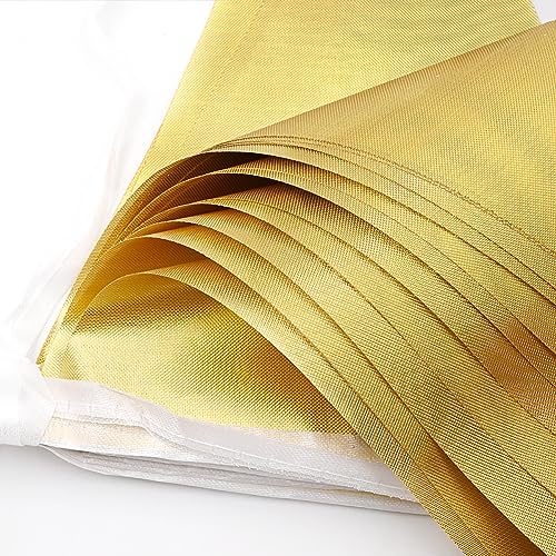 Gold Fabric Bunting, 66 Feet Banners with 52 Waterproof Reusable Triangle Flags for Mother's Day, Birthday, Wedding, Home, Outdoor Party Decoration Gold
