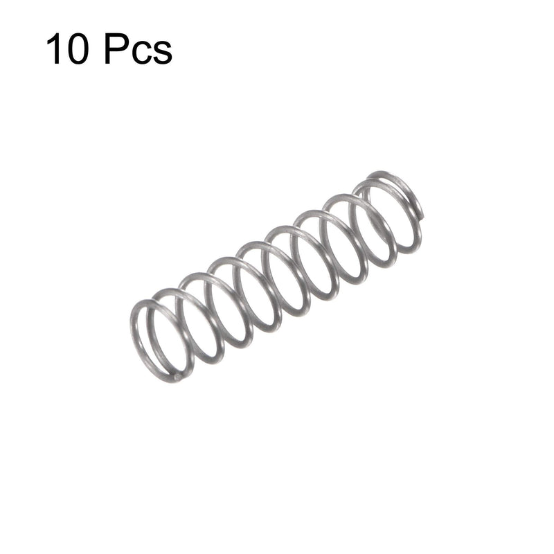 [Australia - AusPower] - uxcell Compression Spring,304 Stainless Steel,3mm OD,0.3mm Wire Size,6mm Compressed Length,10mm Free Length,2N Load Capacity for Home Projects, Silver Tone,10pcs 10mm 
