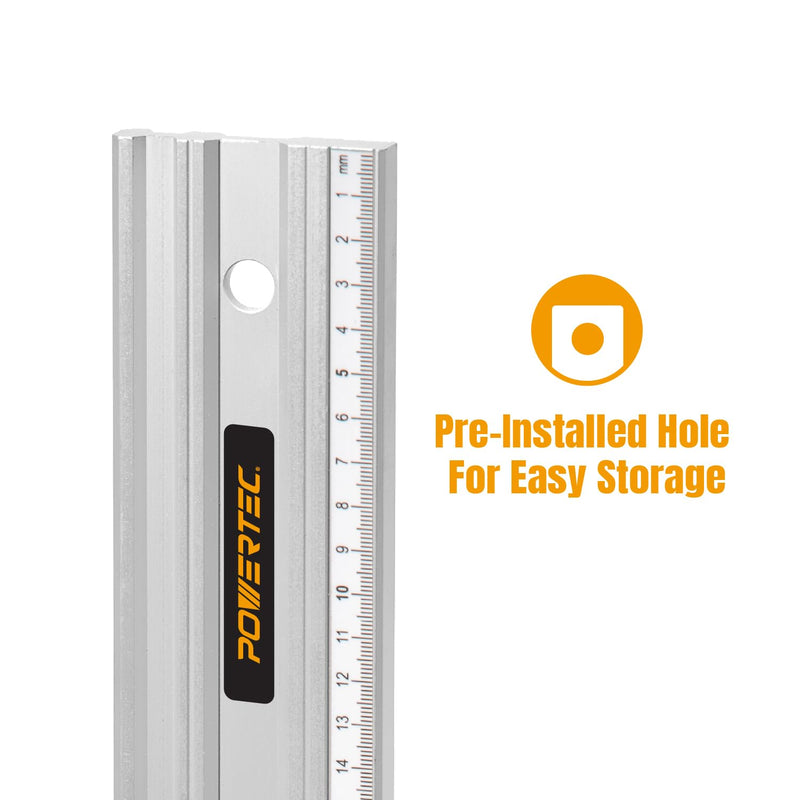 POWERTEC 2PK 18 Inch Machinist Aluminum Straight Edges, for Checking Surface Warp, Marking/Scribing Lines - Used w/Feeler Gauges for Automotive Repairs, Cylinder Head Checks (71213-P2) 18", 2PK
