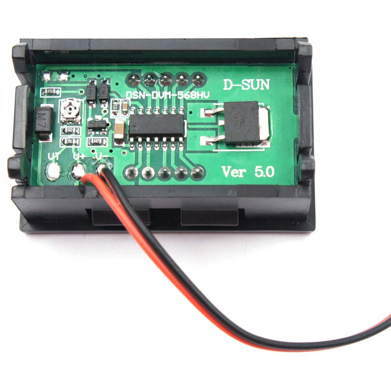 [Australia - AusPower] - JacobsParts DC 5-120V 2-Wire Voltmeter 3-Digit LED Display Panel Volt Meter Digital Voltage Tester (Green) Green 