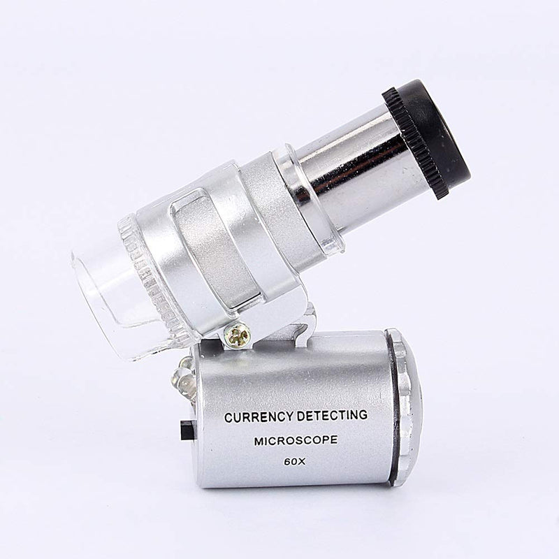 [Australia - AusPower] - Microscope Pocket Mini 60X Pocket Microscope, Jewellery Magnifying Glass LED UV Light 